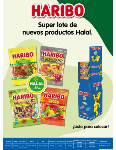 LOTE HARIBO HALAL 4x18x80/100 GRS