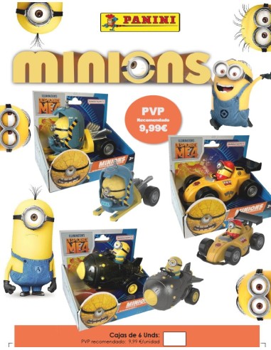 SOBRES 3D VEHICULOS MINIONS 6 U.