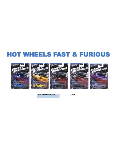 SOBRES 3D HOT WHEELS FAST&FURIOUS 24 U
