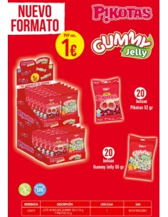 EXPOSITOR GUMMY JELLY 55G + PIKOTAS 52G 40U