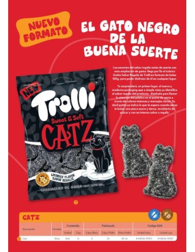 GATOS REGALIZ 100 GRS. TROLLI 8x12
