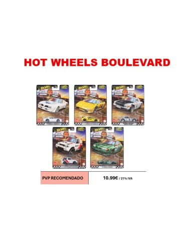 SOBRES 3D HOT WHEELS BOULEVARD 10U.