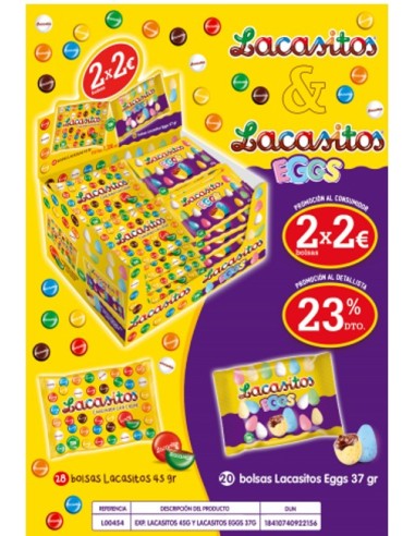LOTE LACASITOS 45G + LACASITOS EGGS 37G