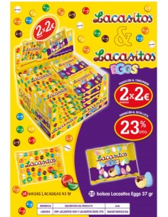 LOTE LACASITOS 45G + LACASITOS EGGS 37G