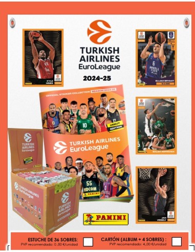 ALBUM + 4 SOB. EUROLEAGUE BASKET 24/25  40U