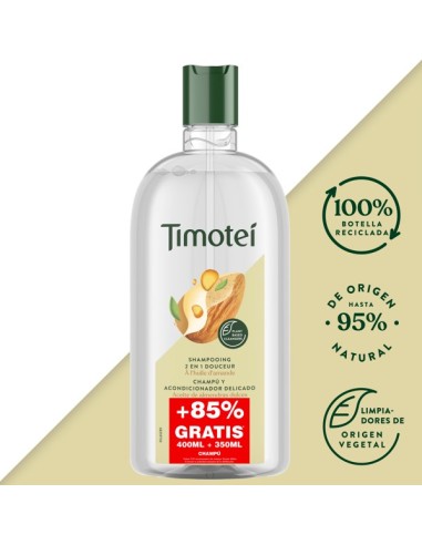 CHAMPÚ TIMOTEI 2 EN 1 ALMENDRA 6x750 ML