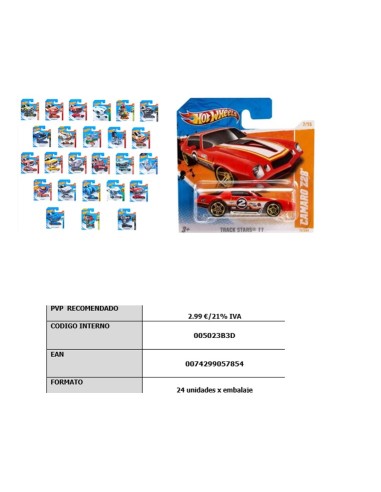 BLISTER  3D HOT WHEELS  24 U.