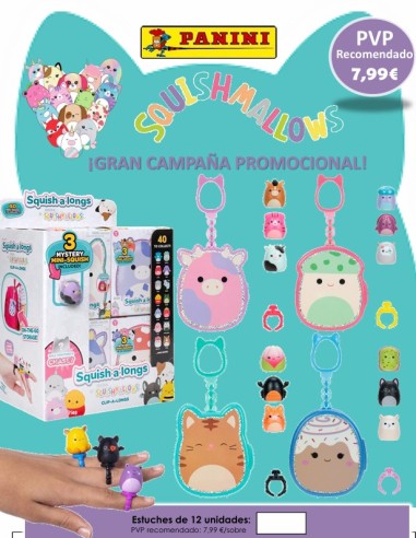 SOBRES 3D SQUISHALONGS CLIP-A-LONGS 12U