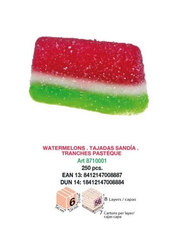 TAJADAS SANDIA WINKEYS 6x250