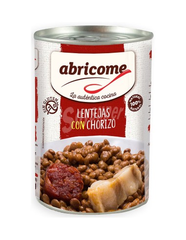 LATA LENTEJAS CON CHORIZO ABRICOME 12x420 GRS