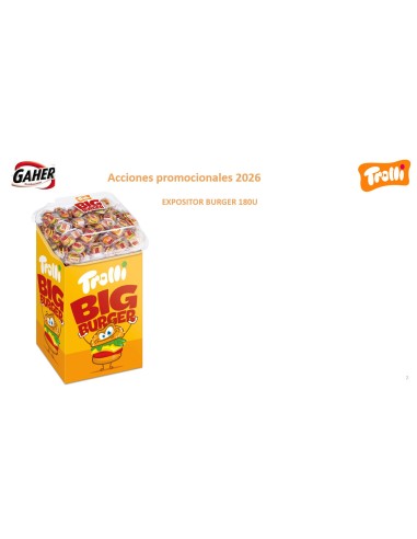 EXPOSITOR BURGUER MINI 50 GRS. TROLLI 180U.