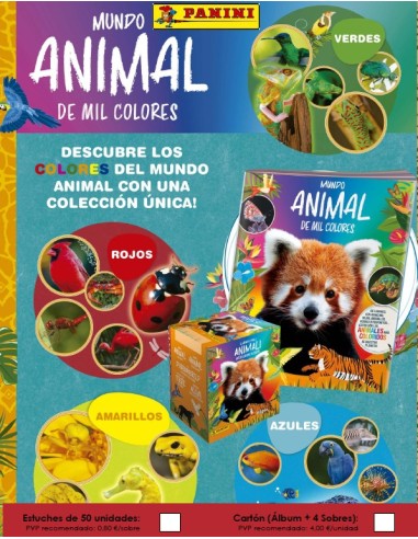 CROMOS MUNDO ANIMAL/MIL COLORES 20x50
