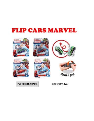 SOBRES 3D FLIP CARS MARVEL 12 U.
