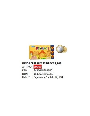 DINOSAURIOS CEREALES 1,20  10x124 GRS.