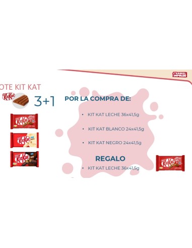 EXPOSITOR KIT KAT 36 LECHE+24 BLANCO