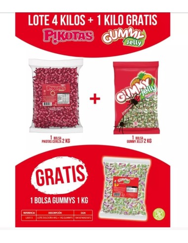 LOTE 2 GUMMY JELLY 2KG + 1 PIKOTAS 2KG